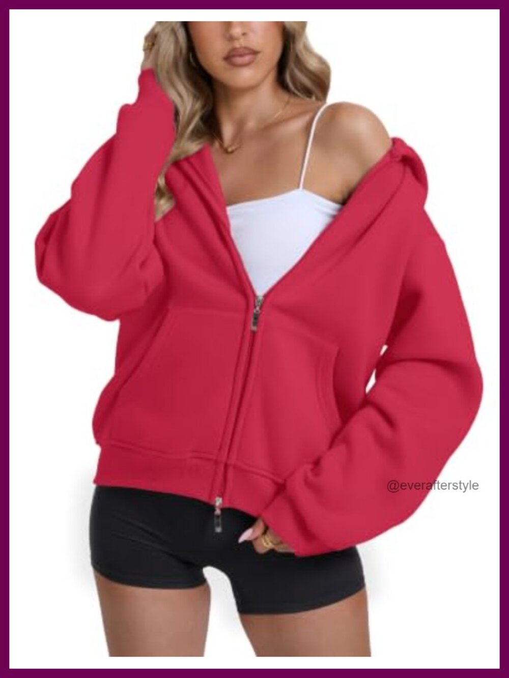 Women's Cropped Fleece Zip Up Hoodie Full Zipper Fall Winter Jacket